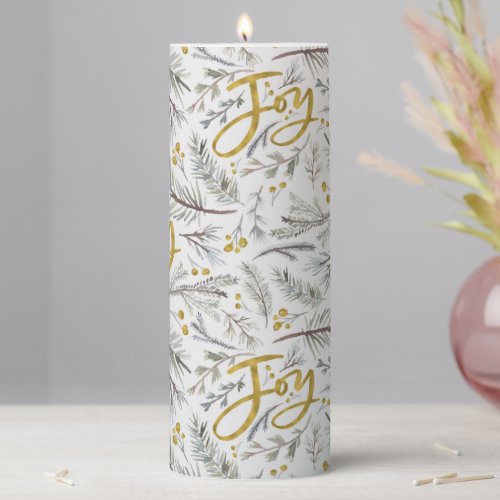 Christmas Fir Twigs Pillar Candle