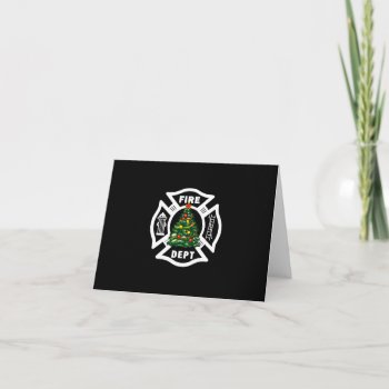 Christmas Fire Dept Holiday Card by bonfirefirefighters at Zazzle