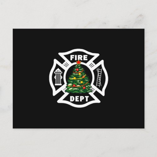 Christmas Fire Dept Holiday Postcard