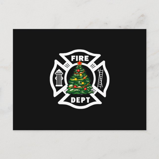 Christmas Fire Dept Holiday Postcard (Front)
