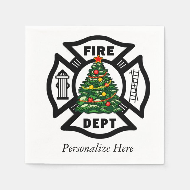 Christmas Fire Dept Napkins (Front)