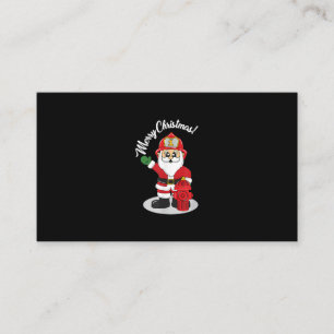 Christmas Firefighter Santa Winter Business Card