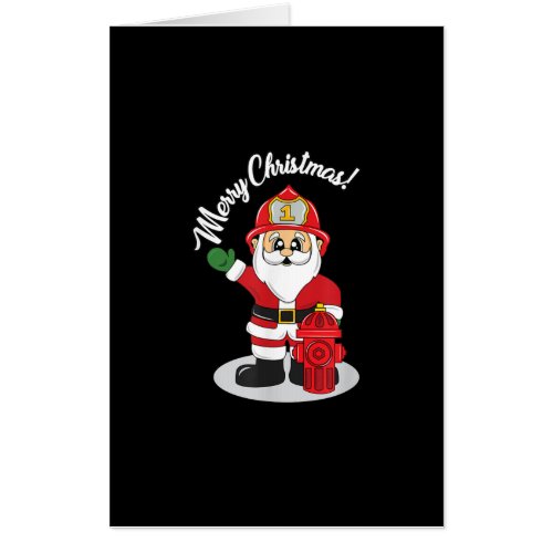 Christmas Firefighter Santa Winter Card