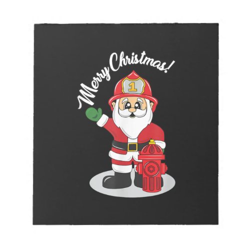 Christmas Firefighter Santa Winter Notepad