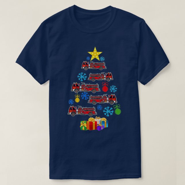 Christmas Firefighter  T-Shirt (Design Front)