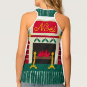 Christmas Fireplace Artisan Crochet Print  Tank Top (Back)