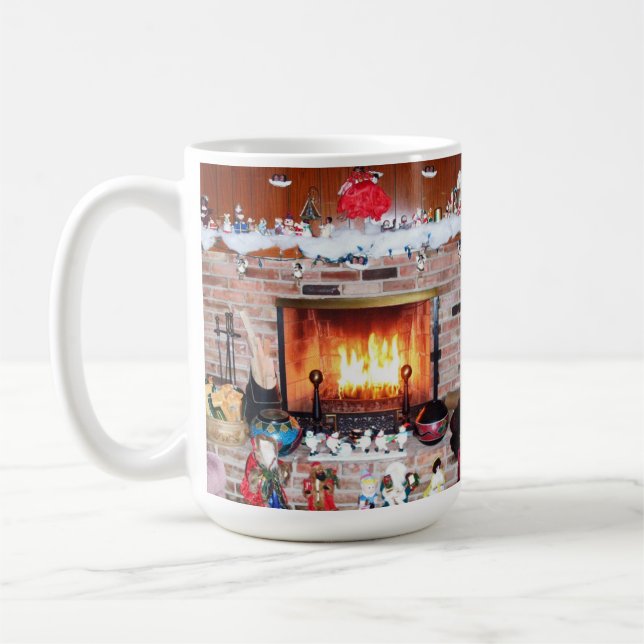 CHRISTMAS FIREPLACE  COFFEE MUG (Left)