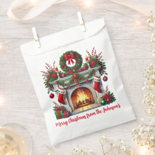 Christmas Fireplace Favor Bag