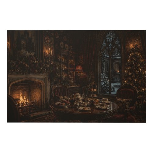 Christmas Fireside Feast Tree Wood Wall Art