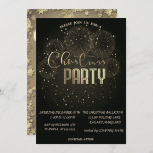 Christmas Fireworks Confetti Christmas Company In Invitation