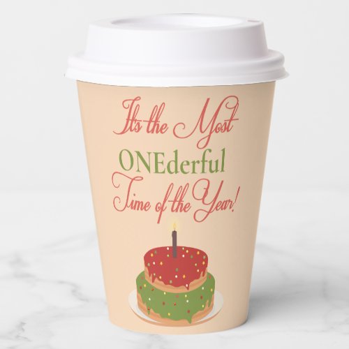 Christmas First Birthday Cake Paper Cups