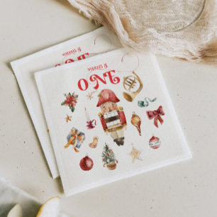 Christmas First Birthday Party Invitation Napkins