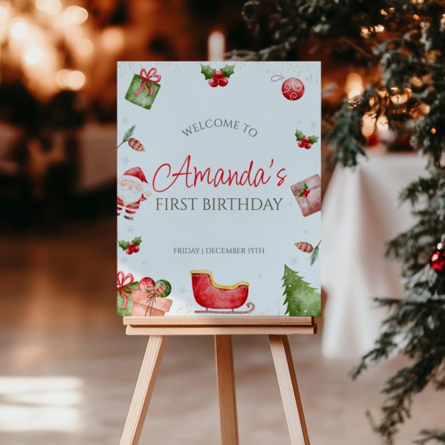 Christmas First Birthday Welcome Sign (Creator Uploaded)