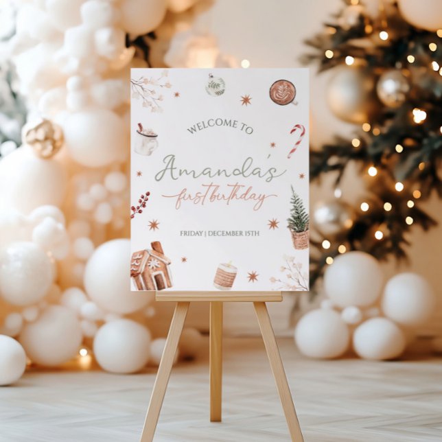 Christmas First Birthday Welcome Sign (Creator Uploaded)