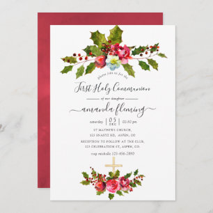 Christmas First Holy Communion Invitation