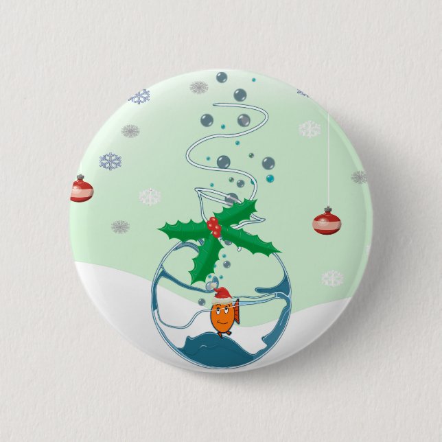 Christmas Fish Button (Front)