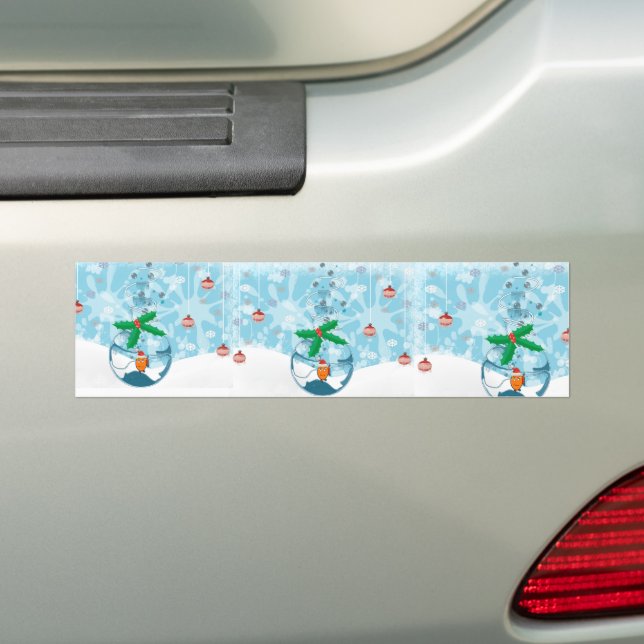 Christmas Fish Splat Bumper Sticker (On Car)