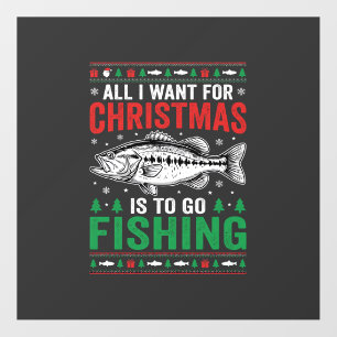 Christmas Fishing Bass Ugly Sweater Floor Decals