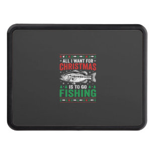 Christmas Fishing Bass Ugly Sweater Hitch Cover