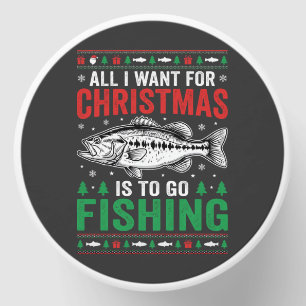 Christmas Fishing Bass Ugly Sweater Mini Candle Favors