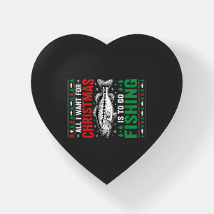 Christmas Fishing Bass Ugly Sweater Paperweight