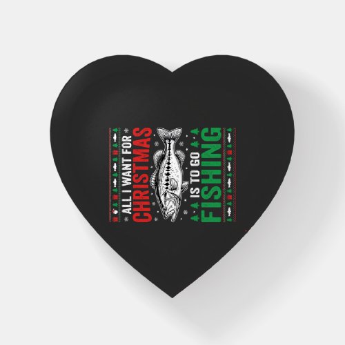 Christmas Fishing Bass Ugly Sweater Paperweight