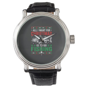 Christmas Fishing Bass Ugly Sweater Watch