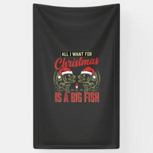 Christmas Fishing Big Fish Holiday Banner