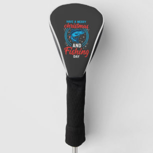 Christmas Fishing Day Vintage Holiday Golf Head Cover