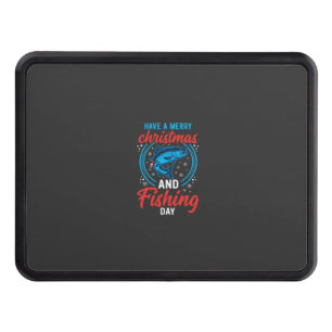 Christmas Fishing Day Vintage Holiday Hitch Cover