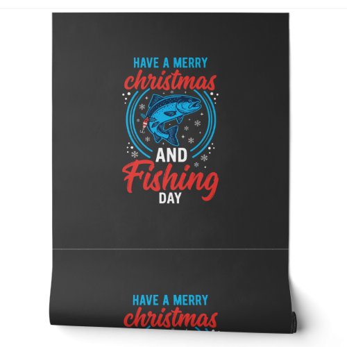 Christmas Fishing Day Vintage Holiday Wallpaper