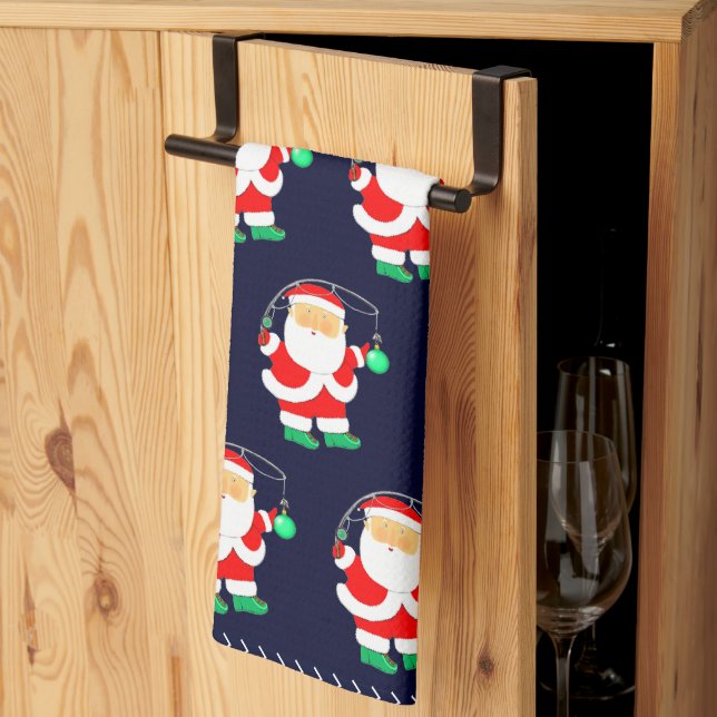 Christmas Fishing Funny Kitchen Towel (Thirds Fold)