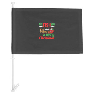 Christmas Fishing Merry Fish You Car Flag