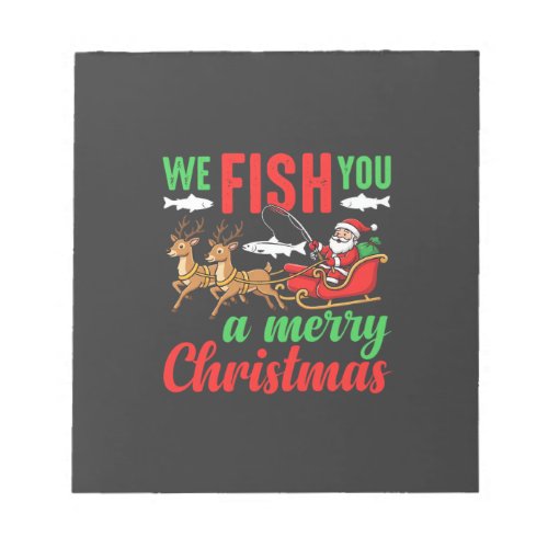 Christmas Fishing Merry Fish You Notepad
