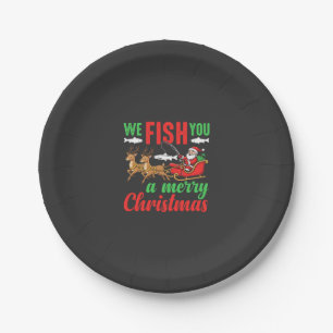 Christmas Fishing Merry Fish You Paper Plates