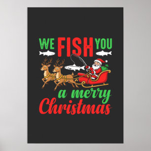 Christmas Fishing Merry Fish You Poster