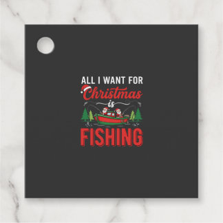 Christmas Fishing Santa Holiday Vector Favor Tags