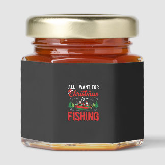Christmas Fishing Santa Holiday Vector Honey Jar Favors