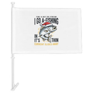 Christmas Fishing Stream Quote Design Car Flag