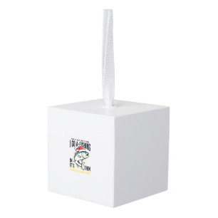 Christmas Fishing Stream Quote Design Cube Ornament