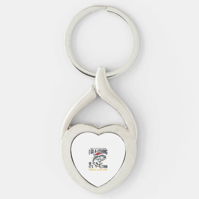 Christmas Fishing Stream Quote Design Keychain (Front)