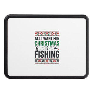 Christmas Fishing Ugly Sweater Design Hitch Cover