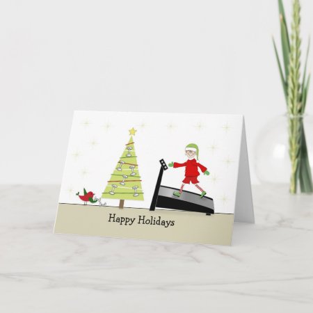 Christmas Fitness Greeting Card-happy Holidays Holiday Card