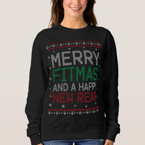 Christmas Fitness _ Merry Fitmas _ Gym Meme _ Funn Sweatshirt