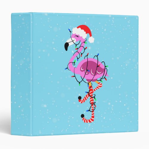 Christmas Flamingo 3 Ring Binder