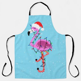 Christmas Flamingo Apron