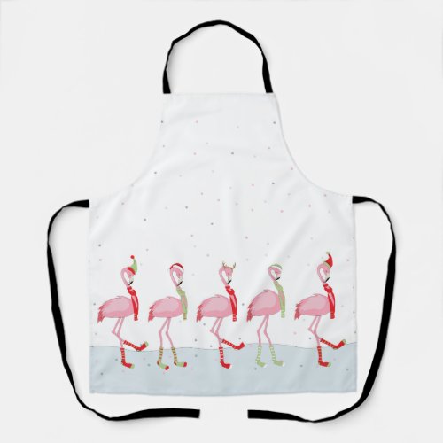 Christmas flamingo apron