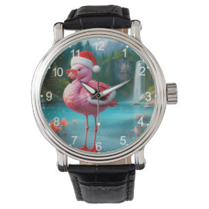 Christmas Flamingo As Santa Claus-47475 Watch