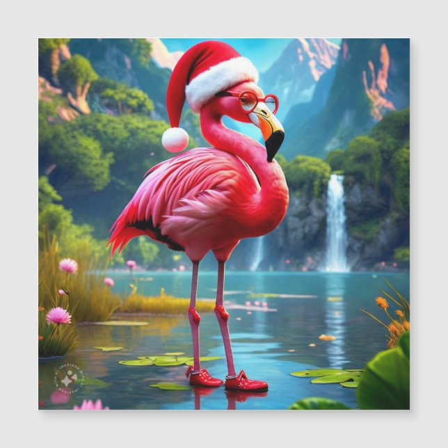 Christmas Flamingo As Santa Claus-47476 (Front)