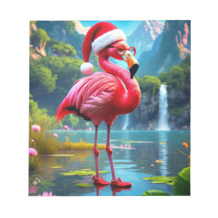 Christmas Flamingo As Santa Claus-47476 Notepad